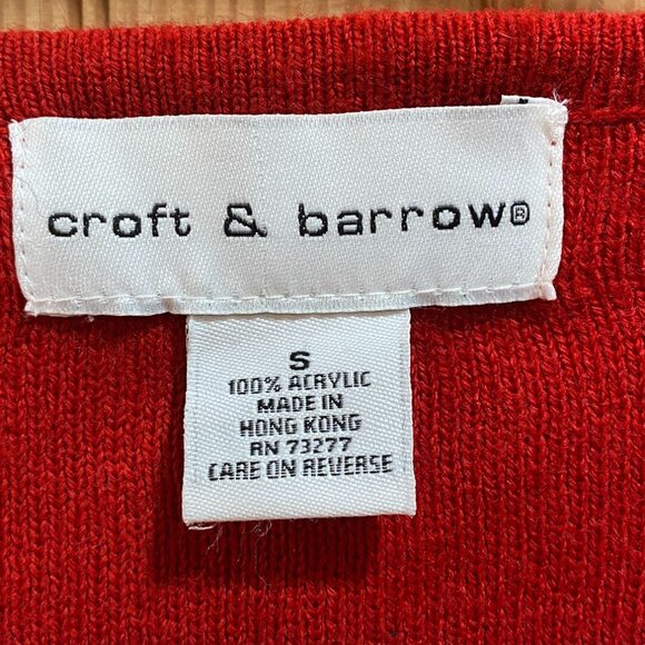 Croft & Barrow Holiday Christmas Snowman Button Front Vest Size Small EUC - Picture 2 of 4